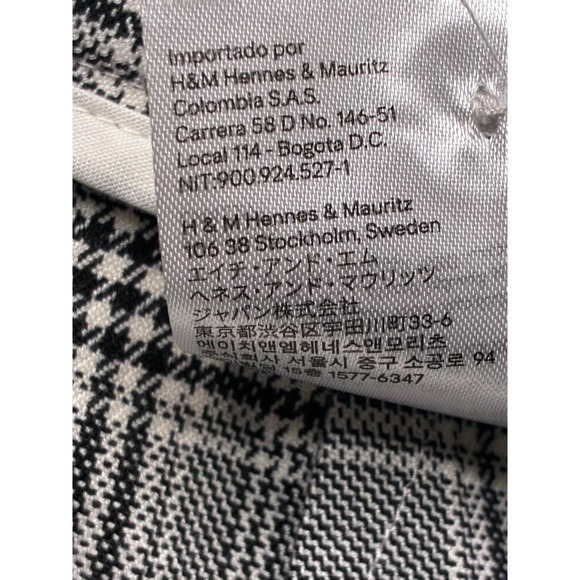 H&M Plaid Ankle Pants Size 2 Gray Career Casual Stretch Trousers - Picture 10 of 16